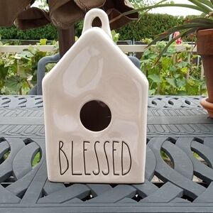Rae Dunn "BLESSED" Ceramic Birdhouse